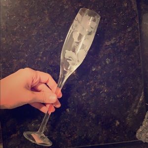 Two hand-crafted hibiscus champagne flutes